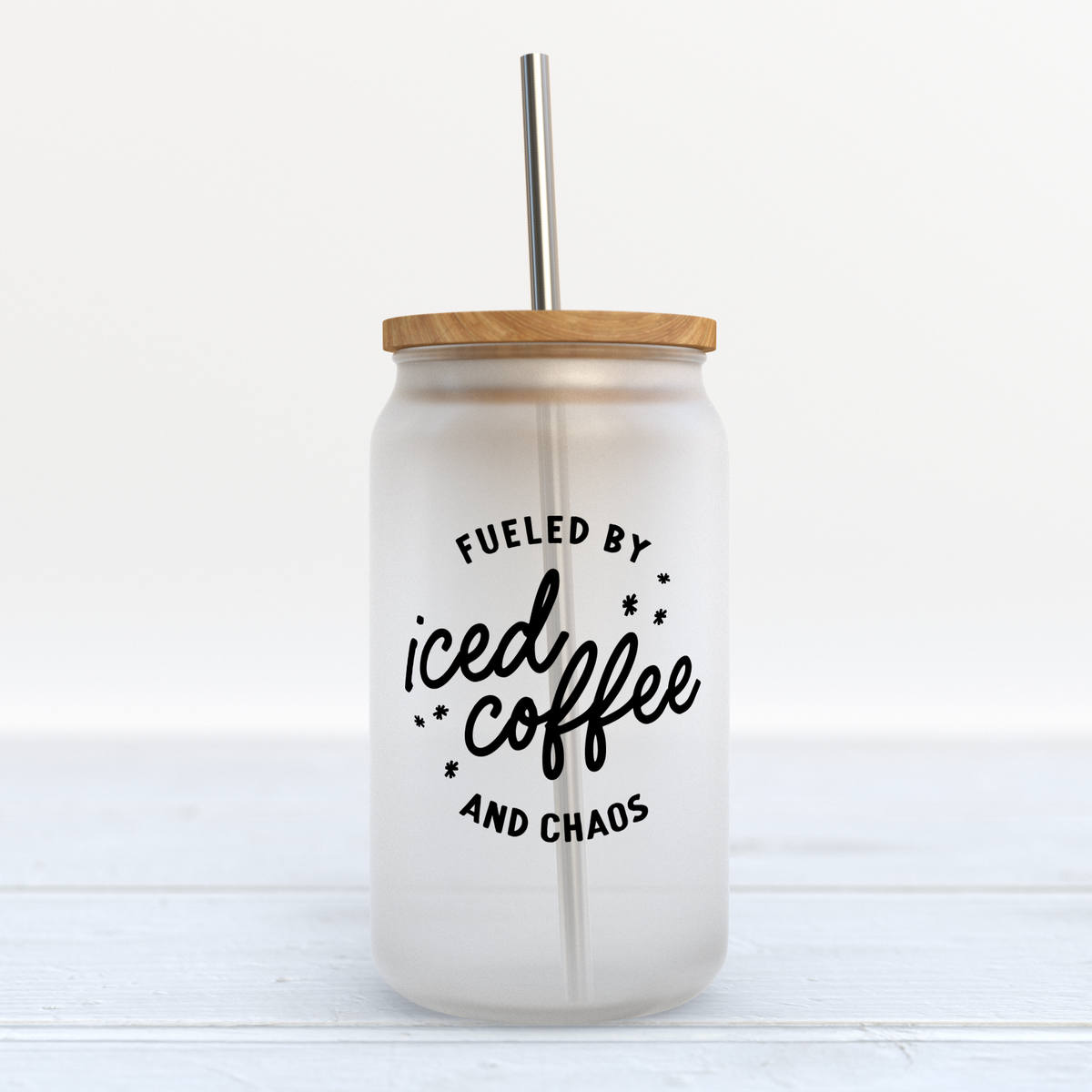 Frosted Retro Daisy Iced Coffee Glass – Vinyl Chaos Design Co.